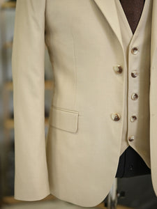 Bojoni Maison Beige Slim Fit Suit