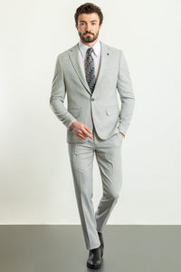 Bojoni Trivento Gray 2 Pieces  Slim Fit Suit