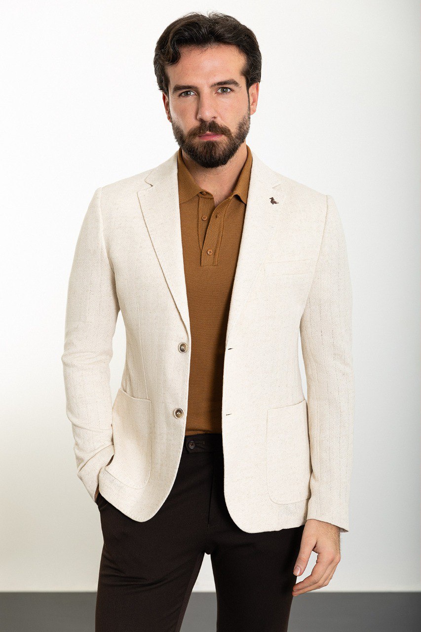 Bojoni Torretta Slim Fit Stone Blazer