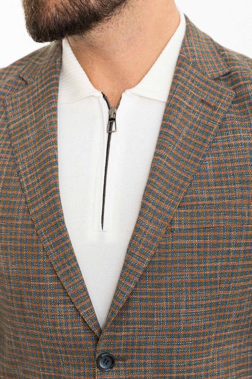 Bojoni Torretta Slim Fit Camel Blazer