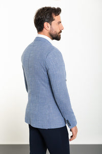 Bojoni Torretta Slim Fit Blue Plaid Blazer