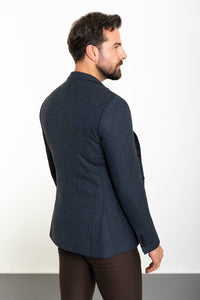 Bojoni Torretta Slim Fit Navy Dot Blazer