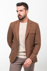 Bojoni Torretta Slim Fit Camel Blazer