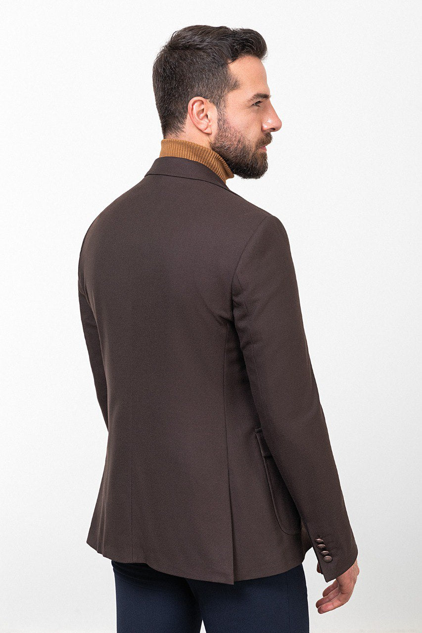 Bojoni Torretta Slim Fit Brown Blazer