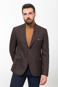 Bojoni Torretta Slim Fit Brown Blazer