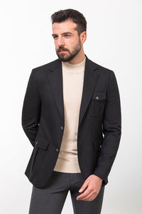 Bojoni Torretta Slim Fit Black Blazer