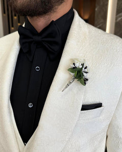 Bojoni Richbaum Royal White   Slim Fit Tuxedo Suit