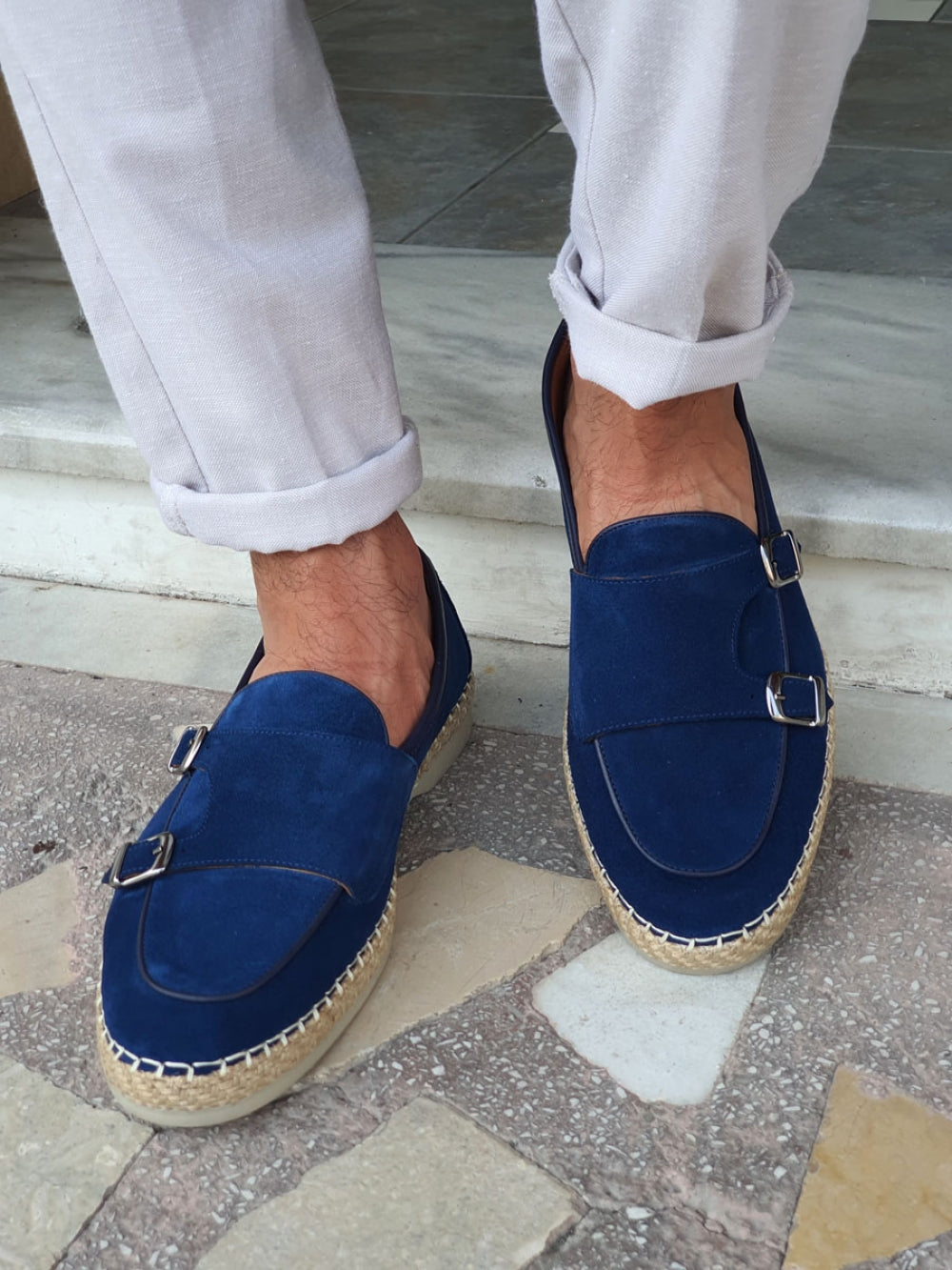 Kurni Blue Double Buckled Suede Leather Shoes-baagr.myshopify.com-shoes2-brabion