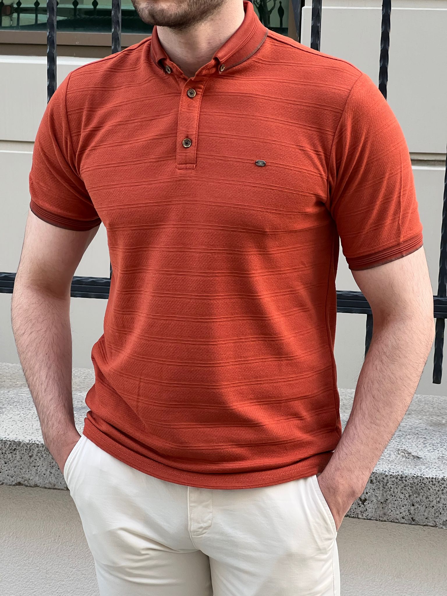 Bojoni Montebello Slim Fit High Quality Short Sleeve Tile Tees