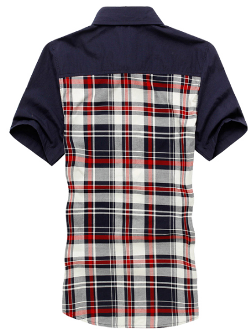 Mens Plaid Short Sleeve Shirt