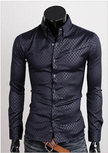 Mens Button Down Shirt with Plaid Designs
