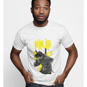 Mens Yellow Ninja Graphic T-Shirt