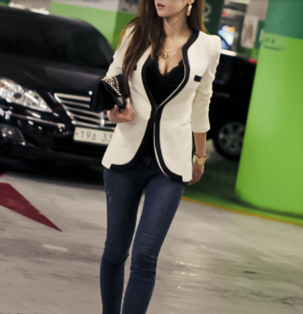 Womens Blazer with Contrasting Collar