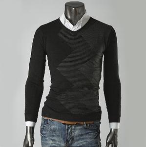 Mens Sweater with Zig Zag Pattern