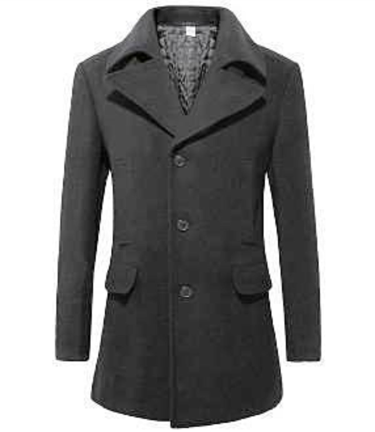 Mens Mid Length Wool Blend Coat