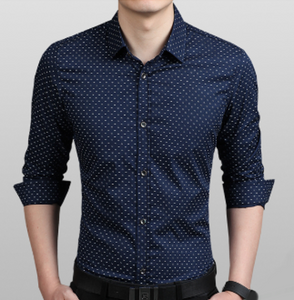 Mens Long Sleeve Shirt with Print Pattern