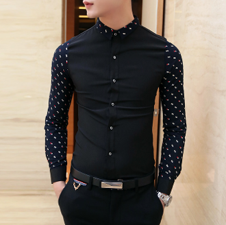 Mens Shirt with Contrasting Sleeves