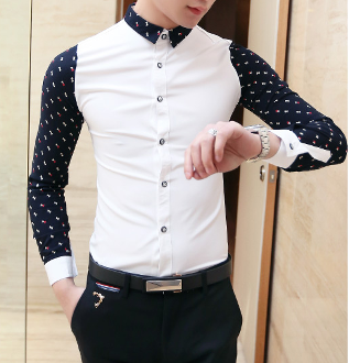 Mens Shirt with Contrasting Sleeves