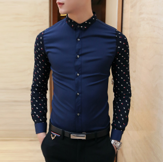 Mens Shirt with Contrasting Sleeves