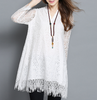 Womens V Neck Lace Top
