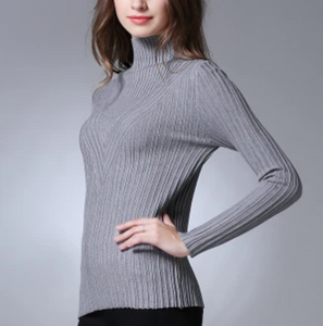 Womens Ribbed Turtle Neck Sweater