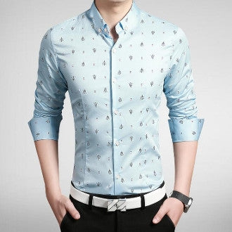 Mens Button Down Patterned Shirt