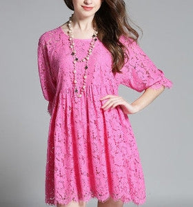 Womens Lace Frill Dress