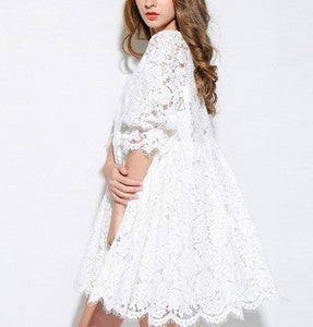 Womens Lace Frill Dress