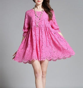 Womens Lace Frill Dress