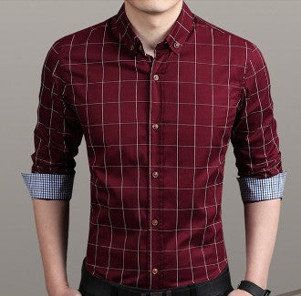 Mens Long Sleeve Checkered Shirt