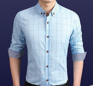 Mens Long Sleeve Checkered Shirt
