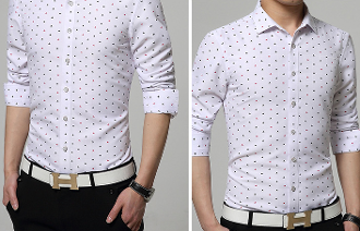 Mens Triangle Print Button Down Shirt