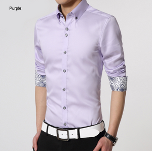 Mens Shirt with Patterned Cuffs