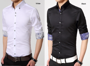 Mens Shirt with Patterned Cuffs