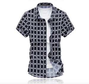 Mens Checkerboard Short Sleeve Shirt