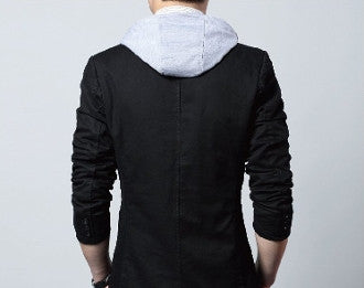 Mens Blazer with Removable Hood