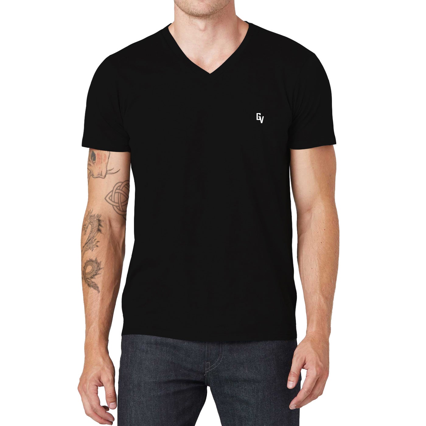 Giovoss Embroidered V-Neck T-Shirt