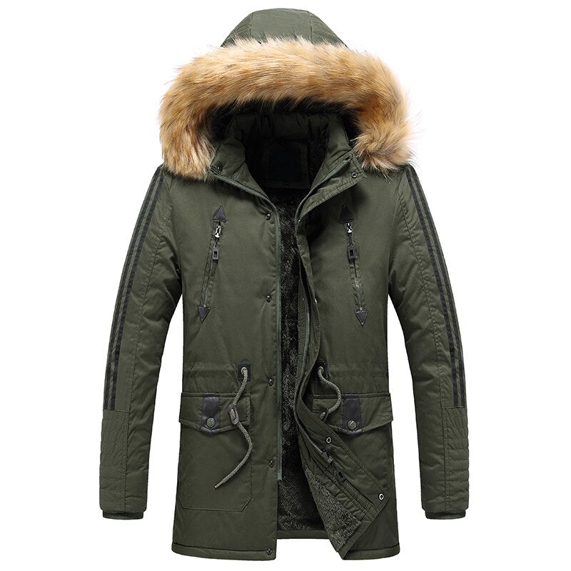 Fur Collar Hooded Coat