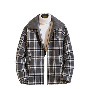 Checkered Wool Padded Jacket