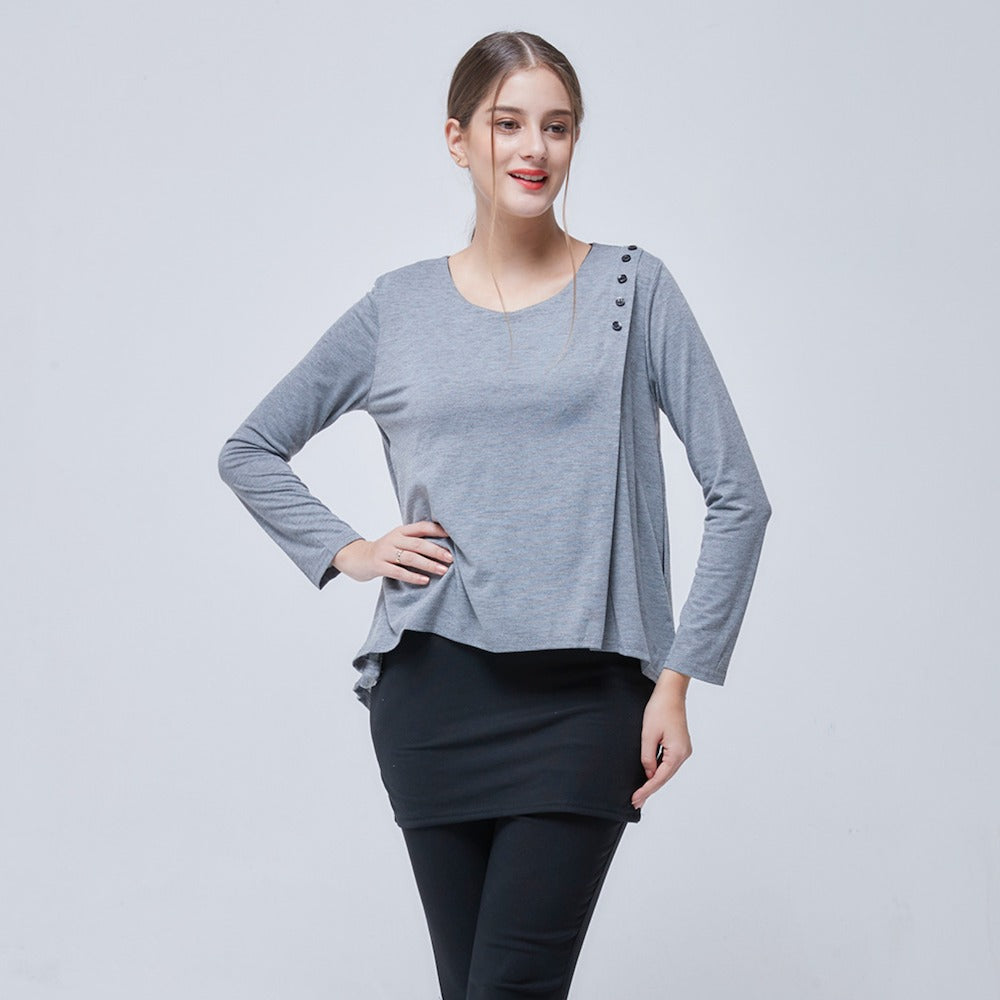 Casual Layered Button Top