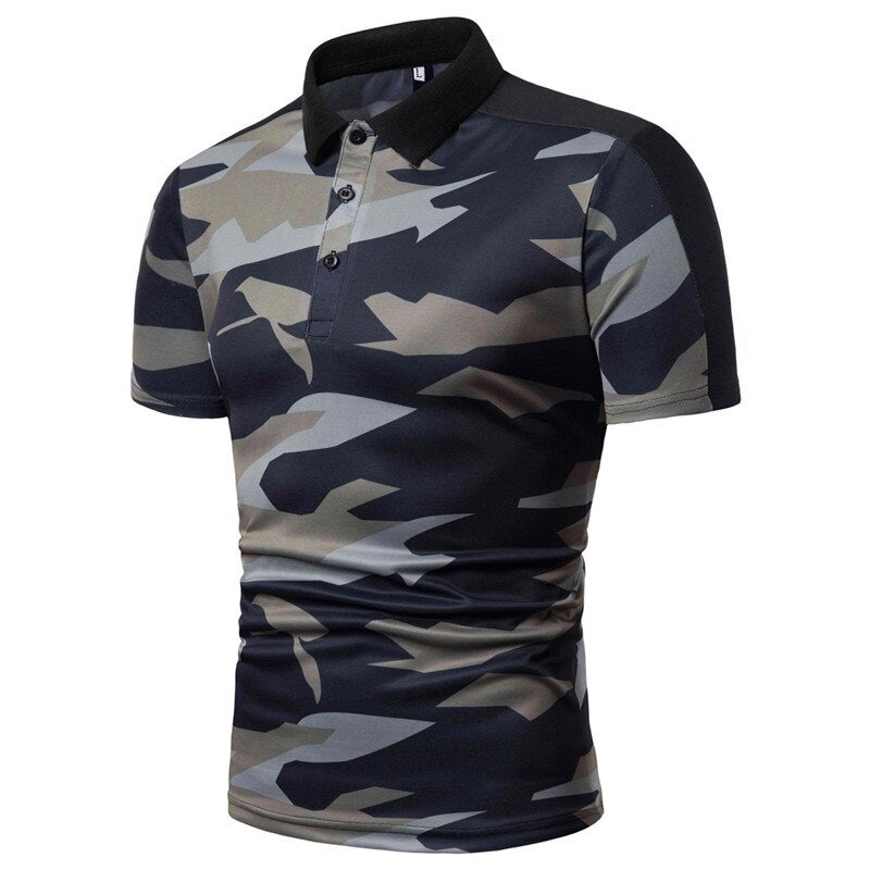 Camouflage Buttoned Polo Shirt