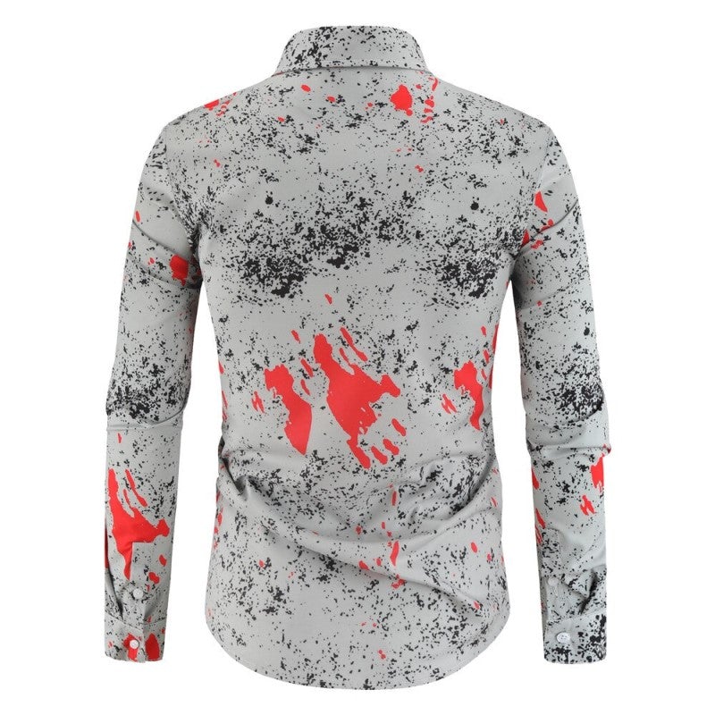 Abstract Designed Button Shirt