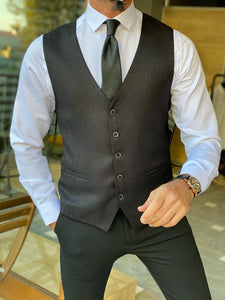 Forenza Black Slim Fit Wool Vest-baagr.myshopify.com-suit-BOJONI