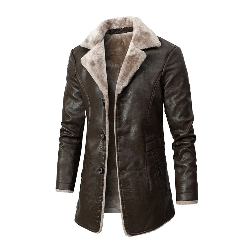 WINTER LEATHER COAT (2 COLORS)