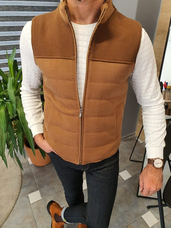 Forenza Camel Slim Fit Cotton Vest-baagr.myshopify.com-suit-BOJONI