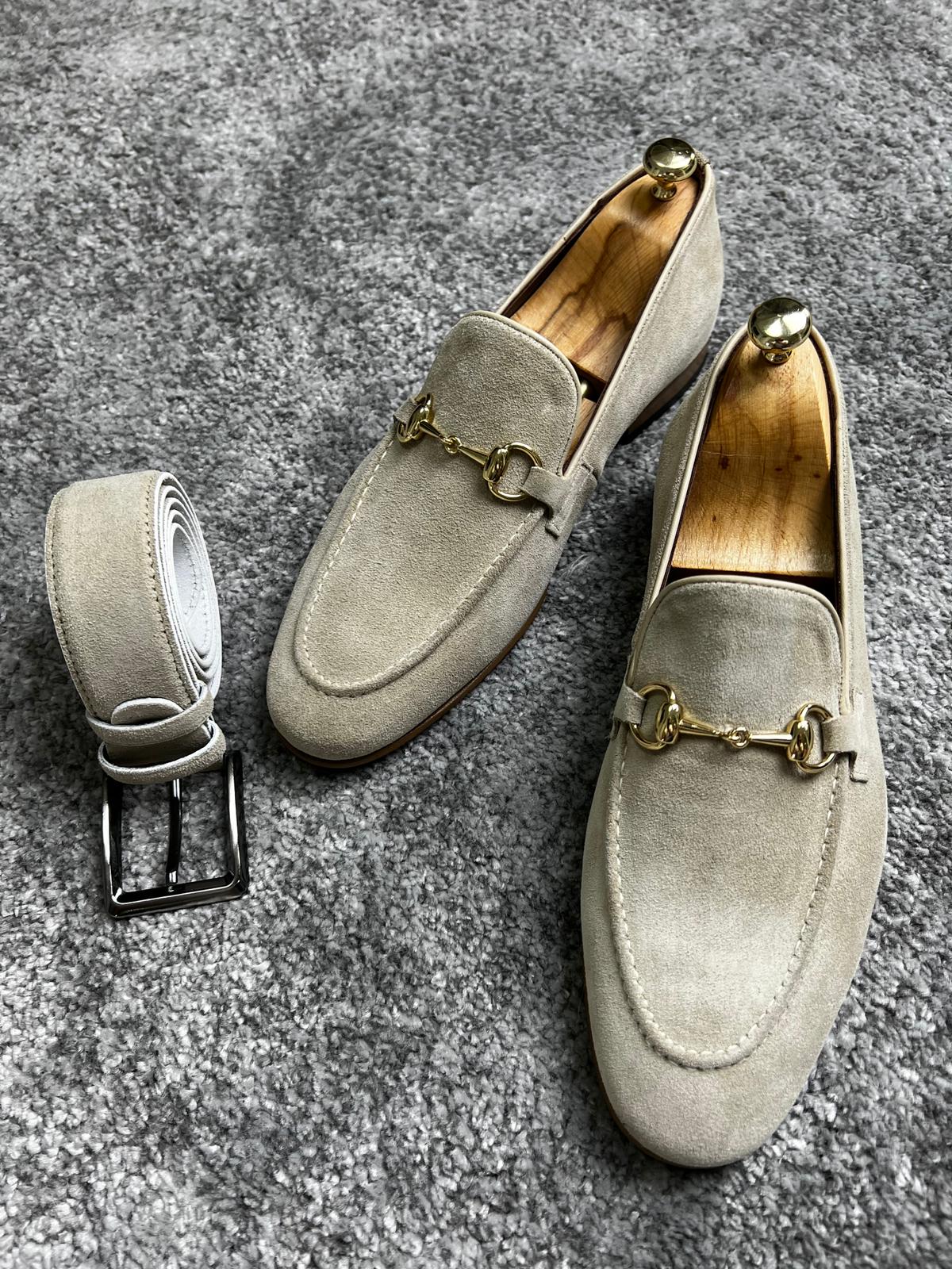 Bojoni Amato Special Edition Neolite Suede Beige Leather Loafer