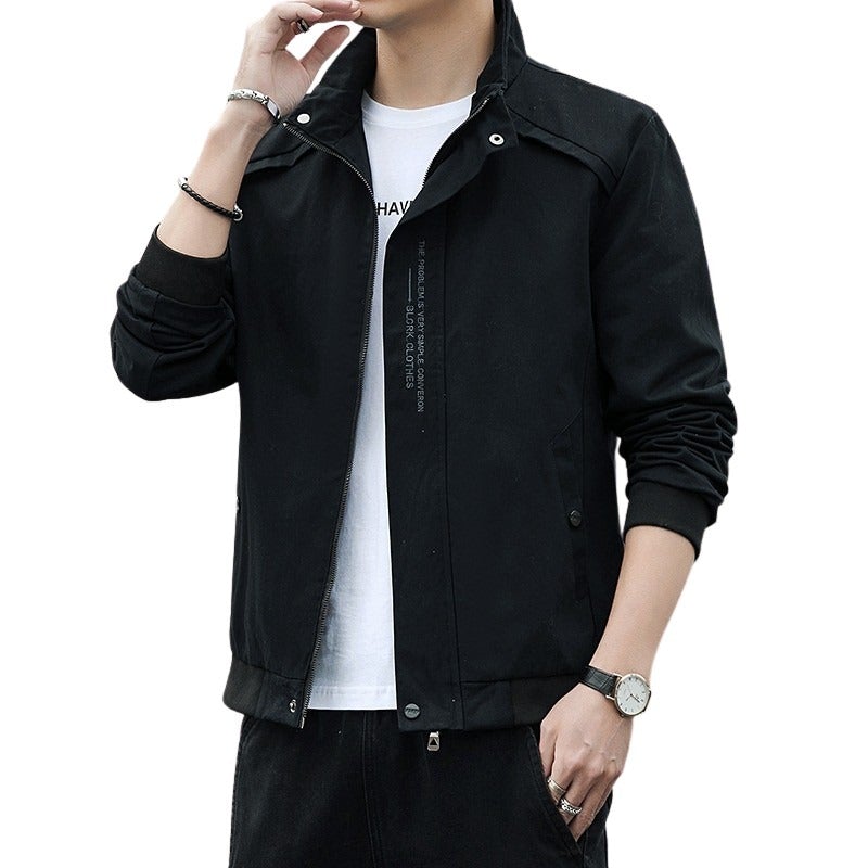 Loose Fit Cotton Collar Jacket