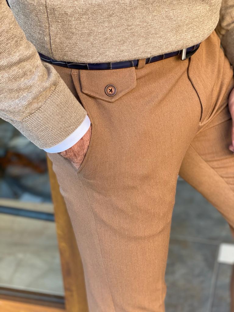 Bojoni Morris Camel Slim Fit Pants