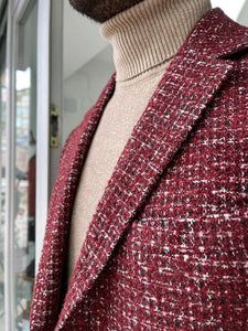 Verno  Burgundy Slim Fit Wool Long Coat-baagr.myshopify.com-Jacket-BOJONI