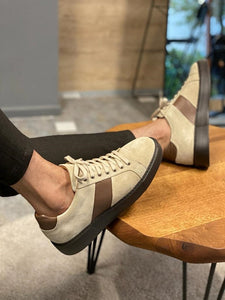 Nadeli Beige Suede Mid-Top Sneakers-baagr.myshopify.com-shoes2-BOJONI